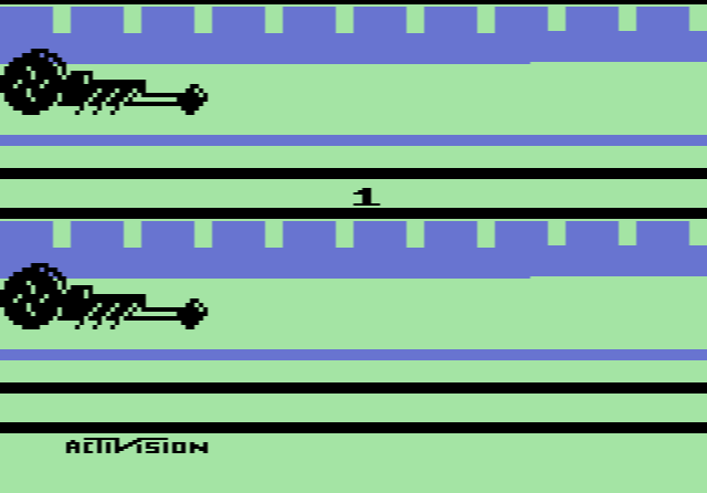 Dragster: two drag racers side by side on a straight strip, with the timers at the top of the screen