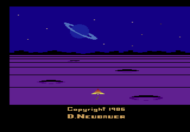Solaris: the player's starship over a planet surface with enemy ships approaching