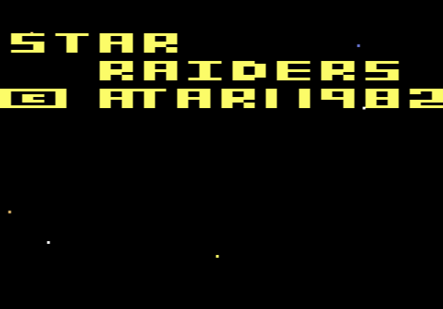 The cockpit view in Star Raiders with enemy ships ahead and the control panel below