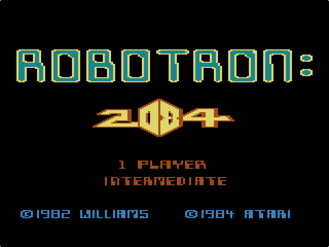 Robotron: 2084 title screen showing 